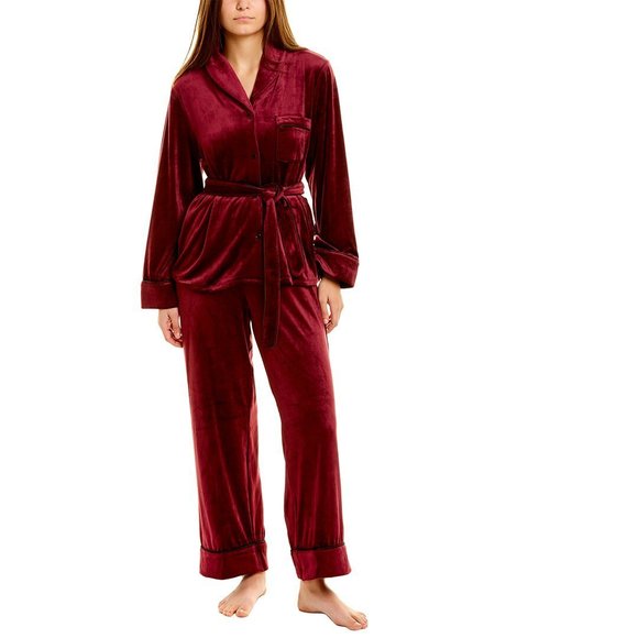 Donna Karan Sleepwear 2pc Luxe Layers Top & Pant Set - Picture 1 of 4